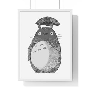TOTORO BLACK & WHITE FRAMED POSTER TOTORO BLACK & WHITE FRAMED POSTER