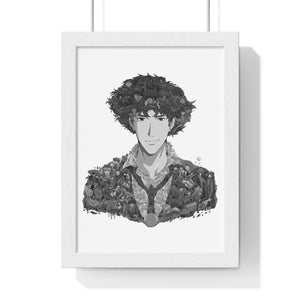 SPIKE SPIEGEL BLACK & WHITE FRAMED POSTER SPIKE SPIEGEL BLACK & WHITE FRAMED POSTER