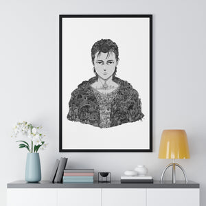 EREN YEAGER BLACK & WHITE FRAMED POSTER EREN YEAGER BLACK & WHITE FRAMED POSTER