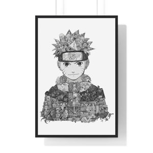 KID NARUTO BLACK & WHITE FRAMED POSTER KID NARUTO BLACK & WHITE FRAMED POSTER