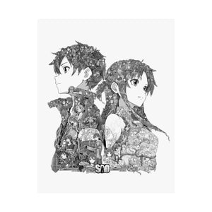 KIRITO ASUNA BLACK & WHITE POSTER KIRITO ASUNA BLACK & WHITE POSTER