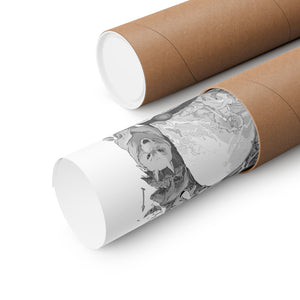 PRINCESS MONONOKE BLACK & WHITE POSTER PRINCESS MONONOKE BLACK & WHITE POSTER