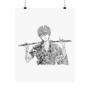 GINTOKI BLACK & WHITE POSTER GINTOKI BLACK & WHITE POSTER