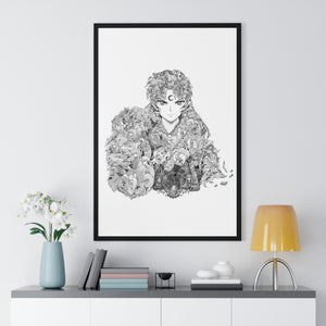 SESSHOMARU BLACK & WHITE FRAMED POSTER SESSHOMARU BLACK & WHITE FRAMED POSTER