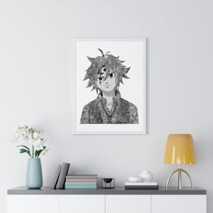MELIODAS BLACK & WHITE FRAMED POSTER MELIODAS BLACK & WHITE FRAMED POSTER