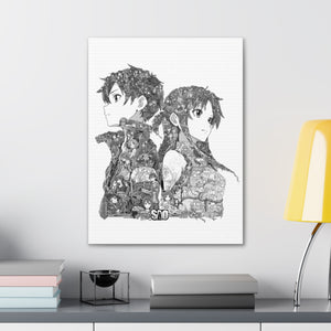 KIRITO ASUNA BLACK & WHITE CANVAS KIRITO ASUNA BLACK & WHITE CANVAS