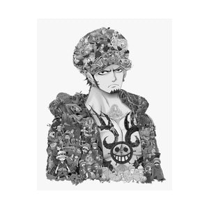 TRAFALGAR LAW BLACK & WHITE POSTER TRAFALGAR LAW BLACK & WHITE POSTER