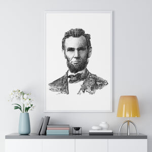 ABRAHAM LINCOLN BLACK & WHITE FRAMED POSTER ABRAHAM LINCOLN BLACK & WHITE FRAMED POSTER