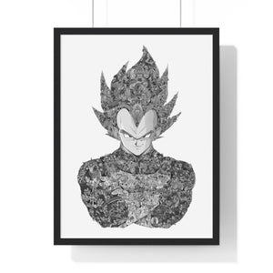 VEGETA (WITH STORY) BLACK & WHITE FRAMED POSTER VEGETA (WITH STORY) BLACK & WHITE FRAMED POSTER