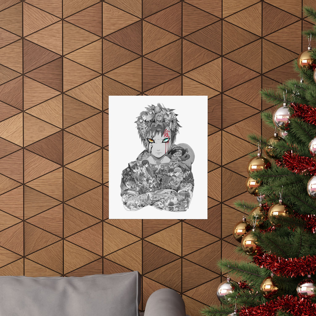 GAARA BLACK & WHITE POSTER (with colored eyes) GAARA BLACK & WHITE POSTER (with colored eyes)