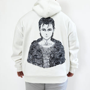 EREN YEAGER BLACK & WHITE HOODIE (Ship from Viet Nam) EREN YEAGER BLACK & WHITE HOODIE (Ship from Viet Nam)