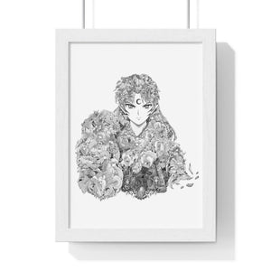 SESSHOMARU BLACK & WHITE FRAMED POSTER SESSHOMARU BLACK & WHITE FRAMED POSTER