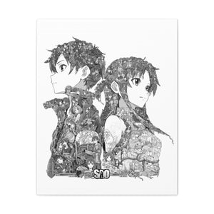KIRITO ASUNA BLACK & WHITE CANVAS KIRITO ASUNA BLACK & WHITE CANVAS