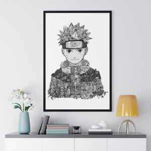KID NARUTO BLACK & WHITE FRAMED POSTER KID NARUTO BLACK & WHITE FRAMED POSTER