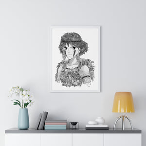 PRINCESS MONONOKE BLACK & WHITE FRAMED POSTER PRINCESS MONONOKE BLACK & WHITE FRAMED POSTER