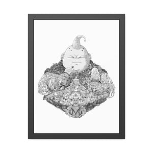 FAT BUU BLACK & WHITE FRAMED POSTER FAT BUU BLACK & WHITE FRAMED POSTER