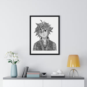 MELIODAS BLACK & WHITE FRAMED POSTER MELIODAS BLACK & WHITE FRAMED POSTER