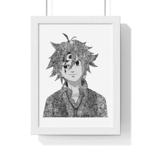 MELIODAS BLACK & WHITE FRAMED POSTER MELIODAS BLACK & WHITE FRAMED POSTER