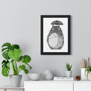 TOTORO BLACK & WHITE FRAMED POSTER TOTORO BLACK & WHITE FRAMED POSTER