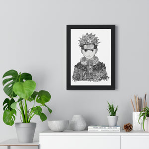 KID NARUTO BLACK & WHITE FRAMED POSTER KID NARUTO BLACK & WHITE FRAMED POSTER