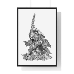 EVA 01 BLACK & WHITE FRAMED POSTER EVA 01 BLACK & WHITE FRAMED POSTER