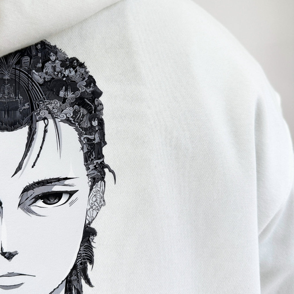 EREN YEAGER BLACK & WHITE HOODIE (Ship from Viet Nam) EREN YEAGER BLACK & WHITE HOODIE (Ship from Viet Nam)