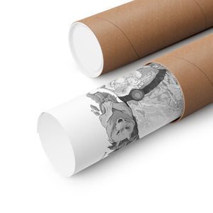 PRINCESS MONONOKE BLACK & WHITE POSTER PRINCESS MONONOKE BLACK & WHITE POSTER