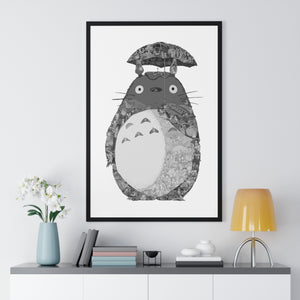 TOTORO BLACK & WHITE FRAMED POSTER TOTORO BLACK & WHITE FRAMED POSTER