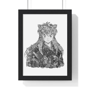 INUYASHA BLACK & WHITE FRAMED POSTER INUYASHA BLACK & WHITE FRAMED POSTER