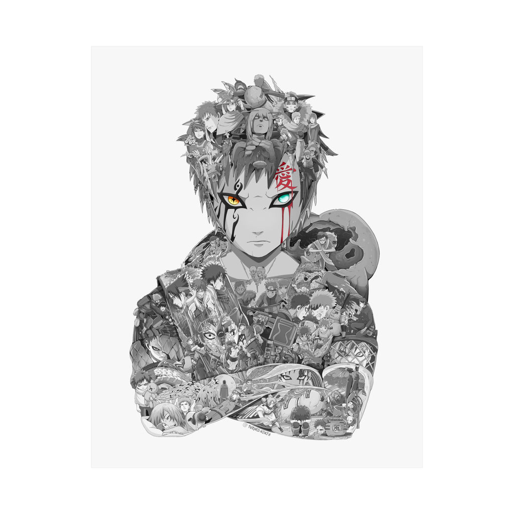 GAARA BLACK & WHITE POSTER (with colored eyes) GAARA BLACK & WHITE POSTER (with colored eyes)
