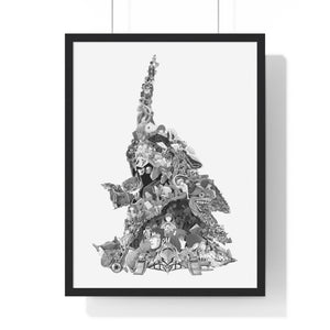 EVA 01 BLACK & WHITE FRAMED POSTER EVA 01 BLACK & WHITE FRAMED POSTER