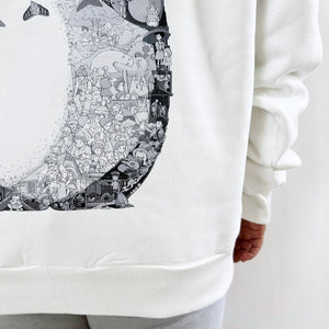 TOTORO BLACK & WHITE HOODIE (Ship from Viet Nam) TOTORO BLACK & WHITE HOODIE (Ship from Viet Nam)