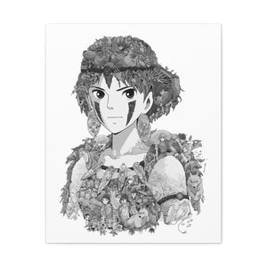 PRINCESS MONONOKE BLACK & WHITE CANVAS PRINCESS MONONOKE BLACK & WHITE CANVAS