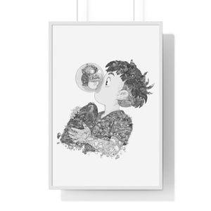 PONYO BLACK & WHITE FRAMED POSTER PONYO BLACK & WHITE FRAMED POSTER