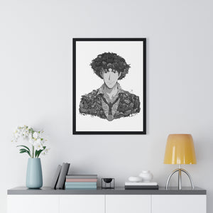 SPIKE SPIEGEL BLACK & WHITE FRAMED POSTER SPIKE SPIEGEL BLACK & WHITE FRAMED POSTER