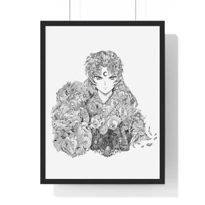 SESSHOMARU BLACK & WHITE FRAMED POSTER SESSHOMARU BLACK & WHITE FRAMED POSTER