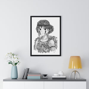 PRINCESS MONONOKE BLACK & WHITE FRAMED POSTER PRINCESS MONONOKE BLACK & WHITE FRAMED POSTER