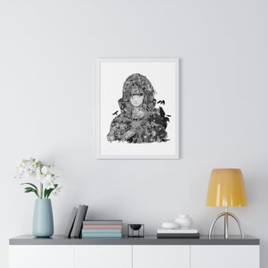 ITACHI BLACK & WHITE FRAMED POSTER (with colored eyes) ITACHI BLACK & WHITE FRAMED POSTER (with colored eyes)