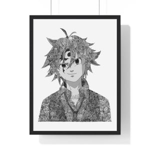 MELIODAS BLACK & WHITE FRAMED POSTER MELIODAS BLACK & WHITE FRAMED POSTER
