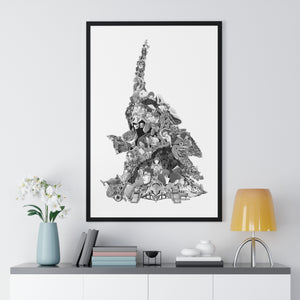 EVA 01 BLACK & WHITE FRAMED POSTER EVA 01 BLACK & WHITE FRAMED POSTER