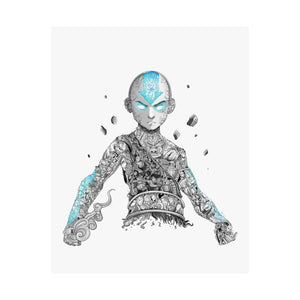 AANG BLACK & WHITE POSTER (Colored Eyes And Arms) AANG BLACK & WHITE POSTER (Colored Eyes And Arms)