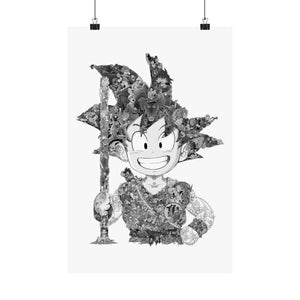 KID GOKU BLACK & WHITE POSTER KID GOKU BLACK & WHITE POSTER