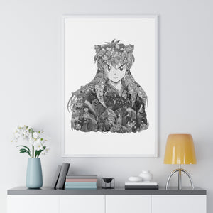 INUYASHA BLACK & WHITE FRAMED POSTER INUYASHA BLACK & WHITE FRAMED POSTER