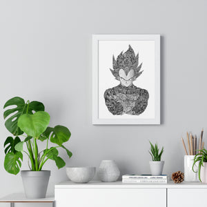 VEGETA (WITH STORY) BLACK & WHITE FRAMED POSTER VEGETA (WITH STORY) BLACK & WHITE FRAMED POSTER