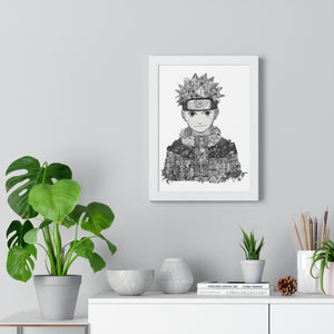KID NARUTO BLACK & WHITE FRAMED POSTER KID NARUTO BLACK & WHITE FRAMED POSTER