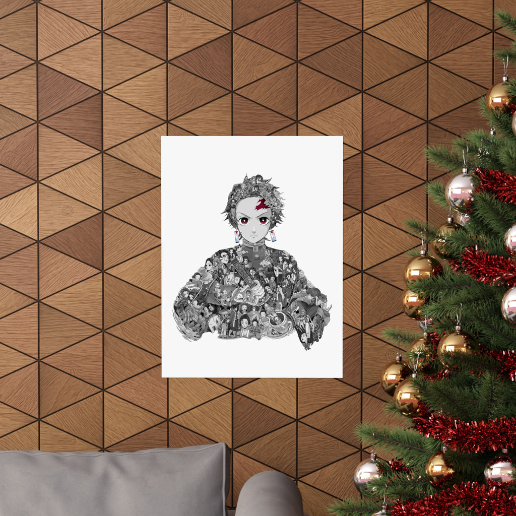 TANJIRO BLACK & WHITE POSTER (Colored Eyes) TANJIRO BLACK & WHITE POSTER (Colored Eyes)