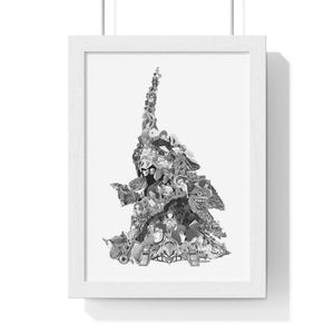 EVA 01 BLACK & WHITE FRAMED POSTER EVA 01 BLACK & WHITE FRAMED POSTER