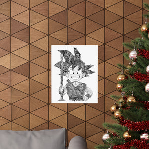 KID GOKU BLACK & WHITE POSTER KID GOKU BLACK & WHITE POSTER