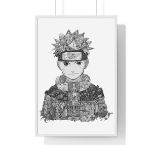 KID NARUTO BLACK & WHITE FRAMED POSTER KID NARUTO BLACK & WHITE FRAMED POSTER