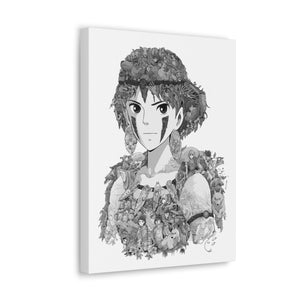 PRINCESS MONONOKE BLACK & WHITE CANVAS PRINCESS MONONOKE BLACK & WHITE CANVAS